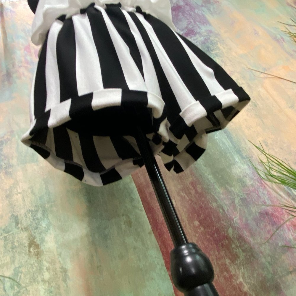 📌Double Zero Cute B/W Romper w/ Chiffon Top Part - Picture 5 of 14